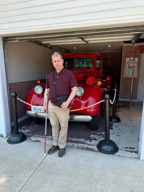 fire engine in the garage