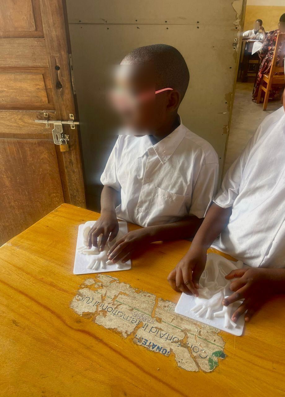 students work with heart model