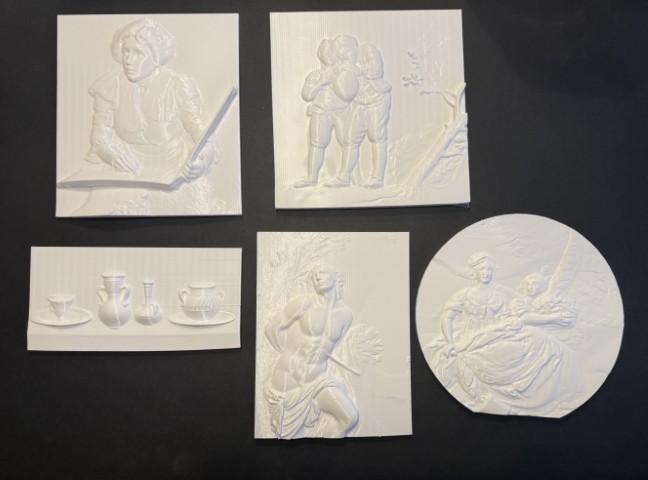 five tactile paintings