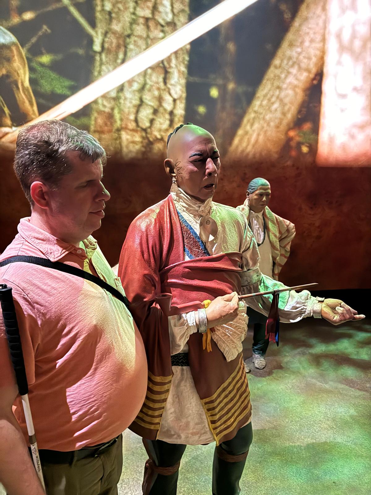 Tom with native American figure
