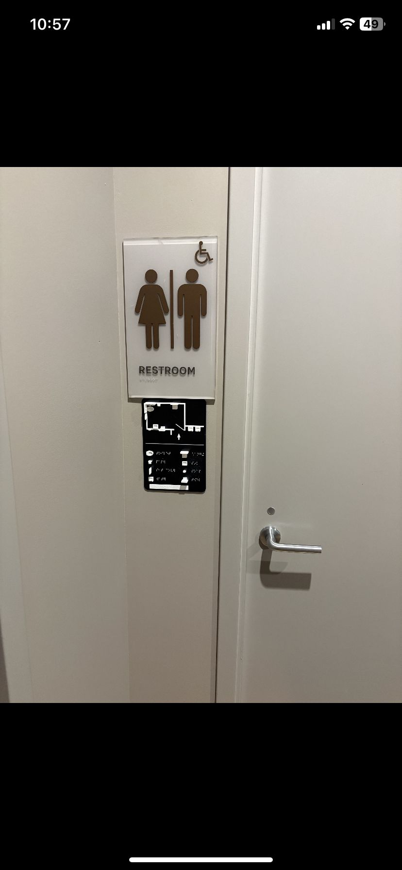 restroom sign posted