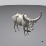 3D-printed tactile model of Ankole cattle with long curved horns