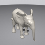 3D-printed tactile model of Kirkja, a baby elephant