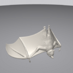 3D-printed tactile model of a flying fox bat with its wings spread