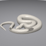 3D-printed tactile model of a coiled green anaconda